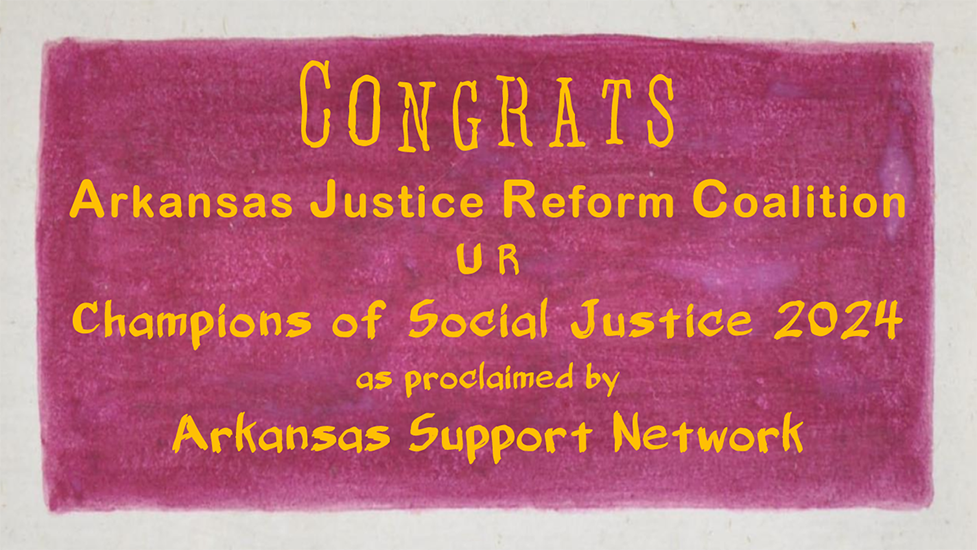 contrats to the Arkansas Justice Reform Commission for earning the award