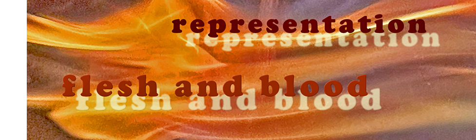 echo of text overlayed on a salamander: representation, flesh and blood